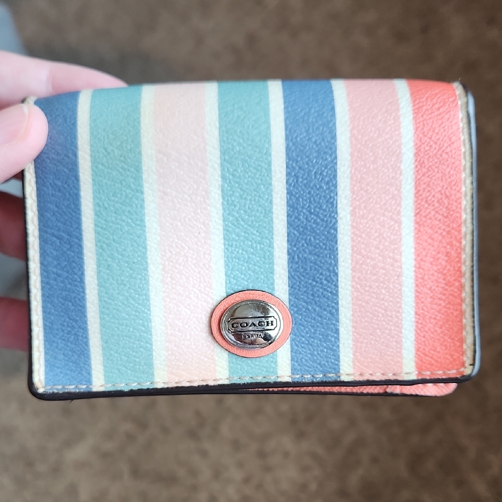 Coach Multicolor Striped Wallet